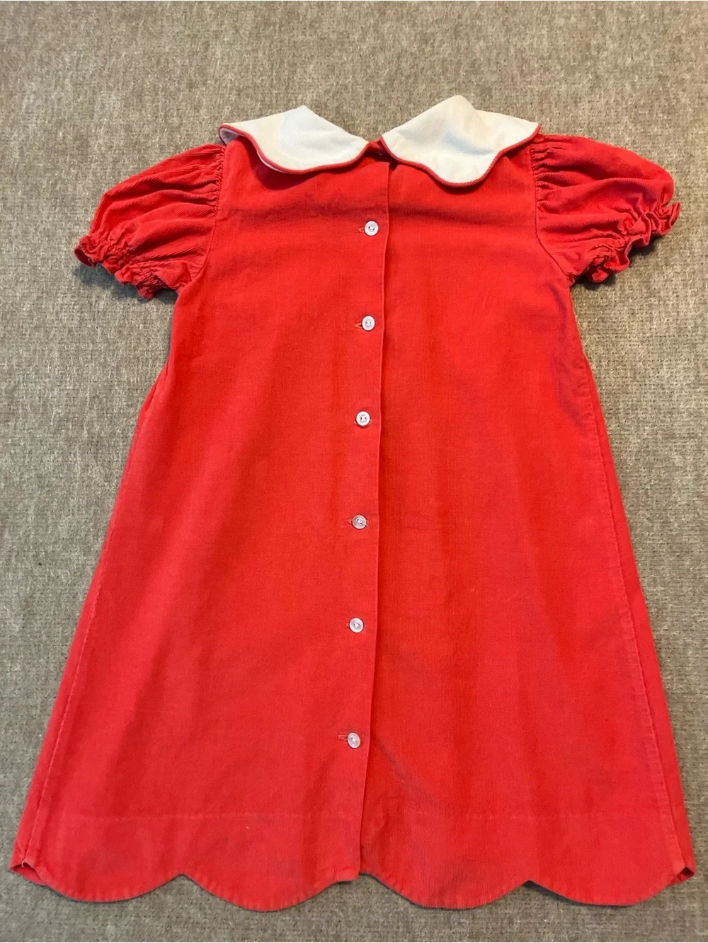 Zuccini Girls Red Corduroy Holiday Dress White Collar Size 6X